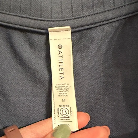 Athleta blue gray Long-Sleeve Snap pullover - Picture 2 of 6
